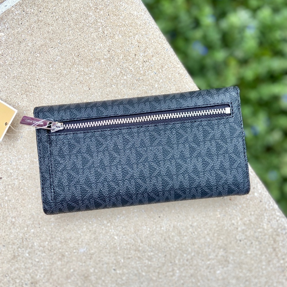 Michael Kors Jet Set Trifold Wallet Black - Picture 4 of 6